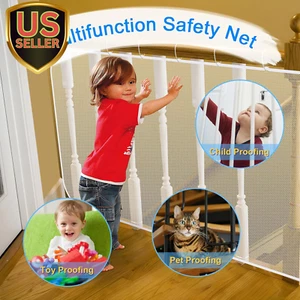 3M Length Safety Rail Net Stair Banister Stair Net with Ropes for Stairs Fenc... - Picture 1 of 6