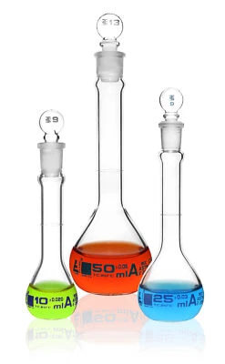 Eisco Labs Volumetric Flask Set, 10, 25, 50ml - Class A, ASTM - Image 1 of 4