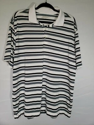 Para hombres Nike Golf Tour Performance Dri Fit XL Rayas Negro Blanco Gris  Foto 1 de 4