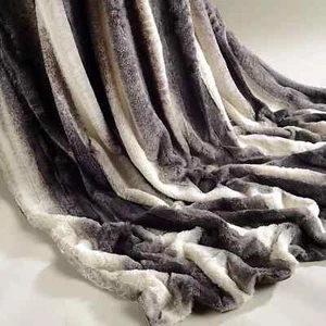 Highliving King Size Kunstfell Kaninchen Überwurf Kissenbezüge weiches bequemes Material - Bild 1 von 7