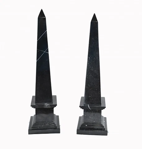 Pair Marble Obelisks Grand Tour Columns Cover