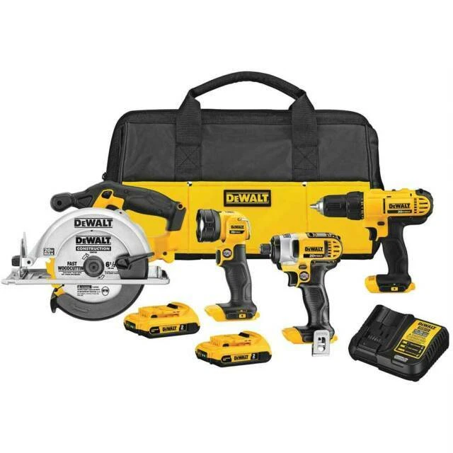 DEWALT DCK466D2 20V MAX Cordless 4-Tool Combo Drill Kit - Image 1 of 1