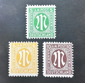 British /Germany stamps 1945 British American Zone 5.6.10pf perf 11 Mint OG - Picture 1 of 8