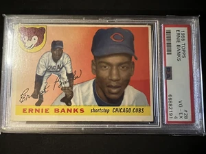 1955 Topps #28 Ernie Banks Chicago Cubs PSA 4 VG - EX Great color! - Picture 1 of 4