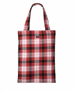 VICTORIAS SECRET RED PLAID FLANNEL TOTE GYM BEACH SHOPPING BAG NWT Free Shipping - Picture 1 of 1