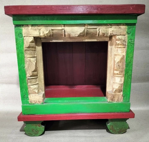 Reclaimed Wooden temple storage Rack distressed handpainted shabby chic patina Cover