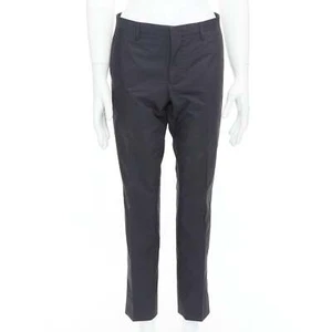LANVIN black wool blend crepe concealed fly tapered trousers FR44 XS - Picture 1 of 9