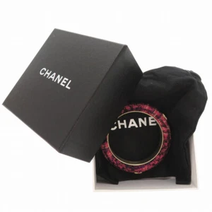 Chanel Coco Mark 09A Tweed Purple / Pink Gold Hardware Bangle 0790 With Box - Picture 1 of 6