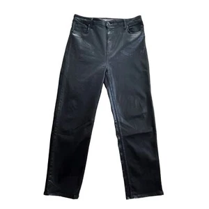 ASOS Women’s High Waisted Coated Wax Straight Leg Jeans Size 34/32 Black - Picture 1 of 8