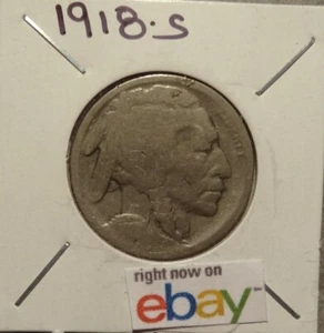 VERY NICE 1918-S BUFFALO NICKEL (LOT 5516) - Foto 1 di 2