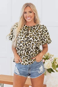 Blusa peplum manga burbuja Catherine - Imagen 1 de 5