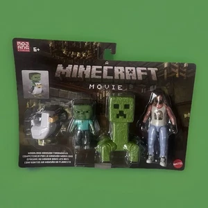 Figurines Minecraft Movie Woodland Mansion Throwdown Garbage Man & Chicken Jockey - Photo 1/7