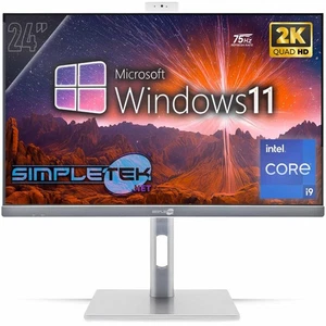 Tout En Un 24" 2K 75Hz I9 9E Gén Win 11 Ram 8Go Ssd 120Go Gpu Rx550 4Go Gaming - Afbeelding 1 van 9