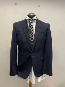 NEXT SUIT JACKET/BLAZER NAVY CHECK SLIM FIT SIZE 40 BNWT (0534) - Picture 1 of 7