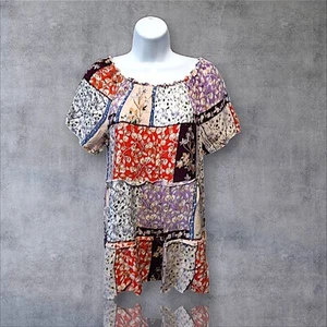 Cato Gr. S Pullover S/S Bluse, mehrfarbig simuliert Patchwork geblümt. L-5 - Bild 1 von 9