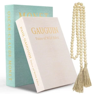 Decorative Books for Home Decor – Set of 2 Linen Faux Book Storage Boxes with... - Picture 1 of 7