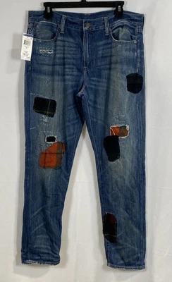 Ralph Lauren Men Blue Patchwork Distressed Jeans Size 30 NWT - Image 1 of 4