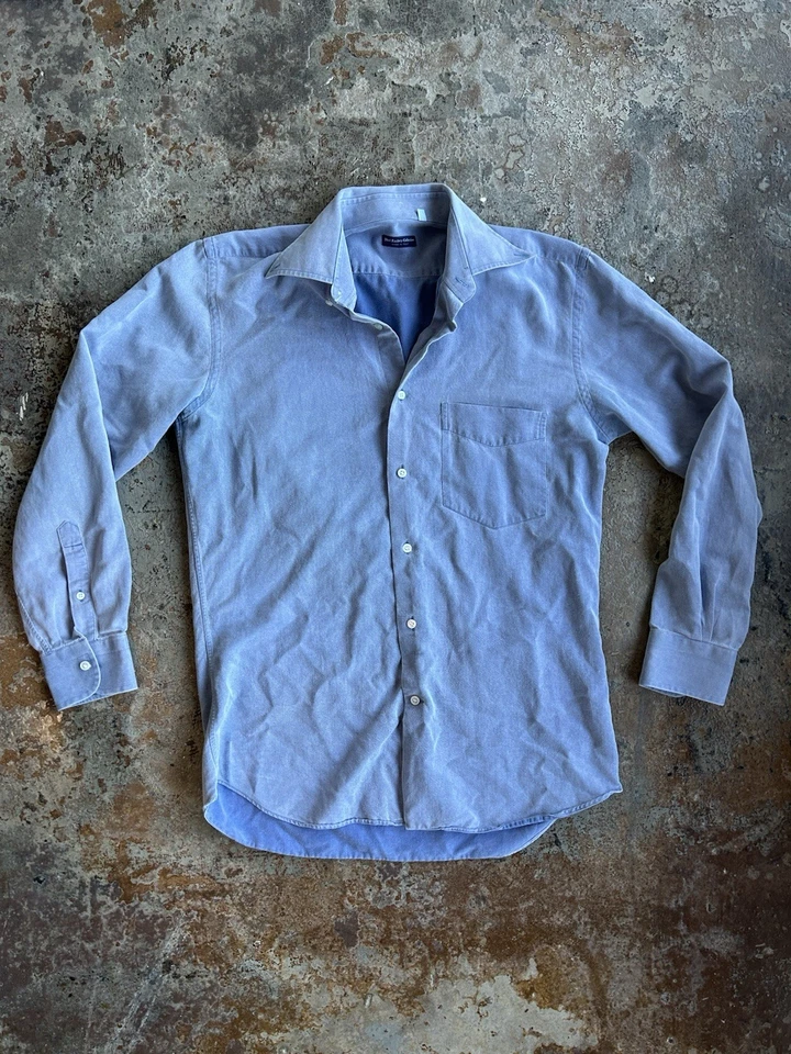 Camisa de vestir azul The Shirt Factory Collection Hecha en Italia manga media larga Foto 1 de 4