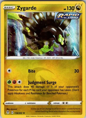 Zygarde SWSH07: Evolving Skies Holo 118/203 NM - Image 1 of 2