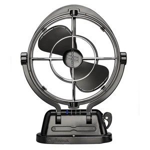 Black Electric Fan 185 Cfm Ultra Quiet 360 Airflow Three Speed Timer 12V 24V - Picture 1 of 2