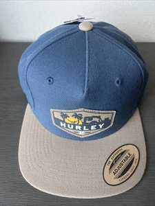 Hurley Beachside Trucker Snap Back Cap Hat Blue Beige One Size NWT - Picture 1 of 7
