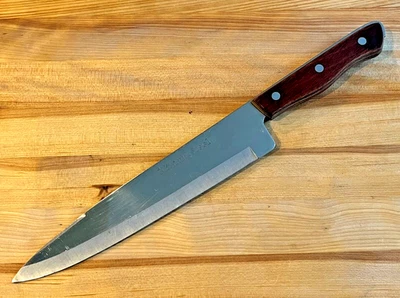 VTG Maxam Steel French Chefs Knife 9" Stainless Blade & Original Knife Sleeve - Image 1 of 4