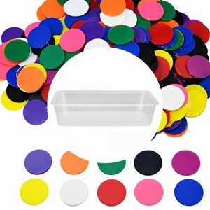 200 pcs Chips 10 Colours 16mm Bingo Board Games Kids Learning in Container - Picture 1 of 2