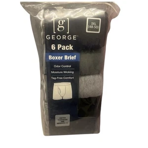 George Herren Boxershorts Unterwäsche Gr. 3XL 6er Pack ohne Etikett Komfort weicher Neu - Bild 1 von 9
