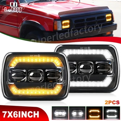 Par de faros LED PUNTO 5x7 7X6" haz alto bajo para Mazda B2000 B2200 B2600 GLC RX-7 Foto 1 de 4