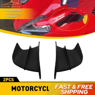Kit de deflector de alerón de alerón de ala de aire negro para motocicleta 2X para Yamaha Foto 1 de 4