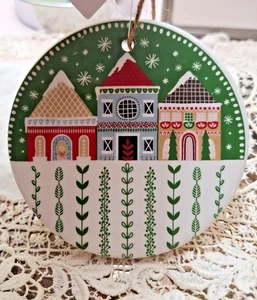 Cerámica Pueblo Adorno de Navidad Estilo Escandinavo NUEVO - Imagen 1 de 2