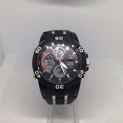 U.S. Polo Assn. Men's Sport Watch Analog-Digital Black Rubber Strap US9724WM - Image 1 of 4