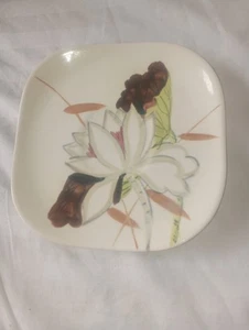 RED WING POTTERY " LOTUS " PATTERN HAND PAINTED Bread Plate - Picture 1 of 3