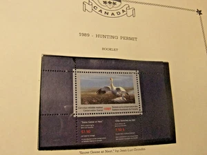1989 Canada Hunting Permit, Mint Stamp - No Cover - Picture 1 of 2