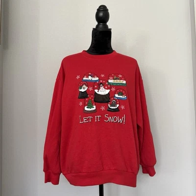 Sudadera Vintage Cascanueces "¡Let It Snow!" Bordada Globo de Nieve - Talla Grande Foto 1 de 4