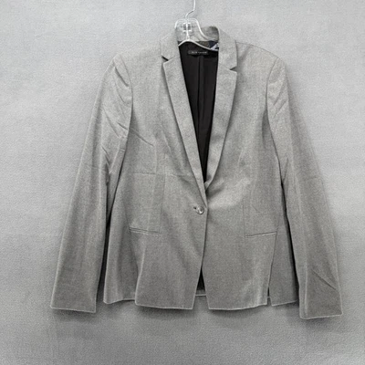 Blazer Elie Tahari Mujer 8 Gris Clásico Un Botón Solo Pecho Muesca Solapa Foto 1 de 4