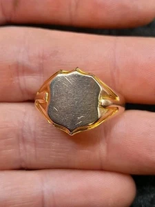1918 Antique English 9ct Rose Gold Mens Gents Sheild Signet Ring. UK Size W 1/2 - Picture 1 of 13