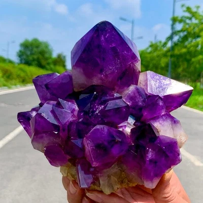 4.18LB Natural Amethyst geode quartz cluster crystal specimen Healing - Image 1 of 4