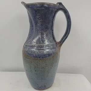 Vintage blaue Steinzeug Kunstkeramik Krug Vase - Bild 1 von 6