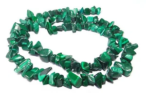 😏 Malachit (echter!) Splitter-Nuggets ca. 5 - 8 mm Perlen Strang für Kette 😉 - Bild 1 von 1