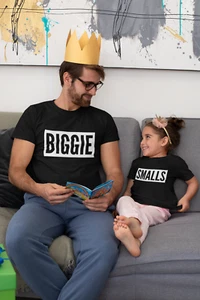 Biggie Smalls Matching T-shirt Parent Child Gift Father's Day Son Daughter Dad - Picture 1 of 8
