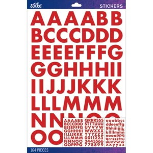 STICKO ALPHABET STICKERS - RED - FUTURA BOLD - LARGE - 3 SHEETS, Approx 30 mm - Picture 1 of 1