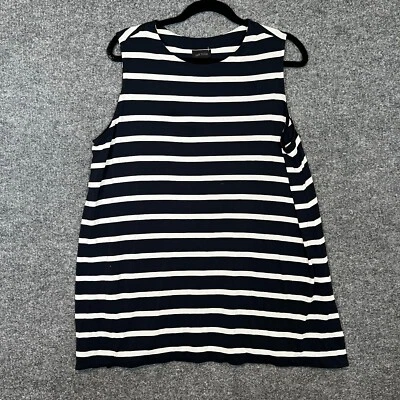 Camisa sin mangas J.Jill para mujer XL azul a rayas fluida elástica plus informal Foto 1 de 4