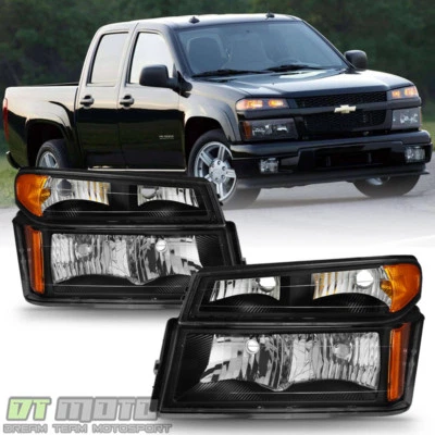 Blk [4PC] 2004-2012 Chevy Colorado Canyon Headlights Corner Lights Parking Lamps - Image 1 of 4