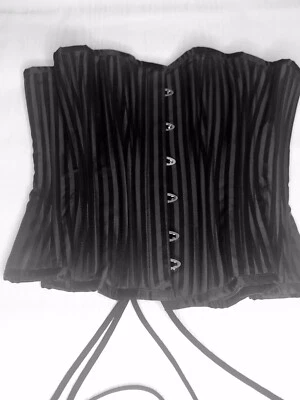 Corsé gótico ajustador cintura deshuesado acero pesado negro caprichoso talla 24 XS Steampunk Foto 1 de 4