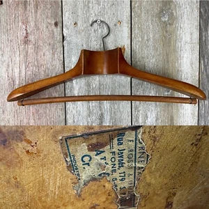 1940s Sao Paulo Brazil Industrial Wooden Hanger Heavy Duty True Vintage Foreign - Picture 1 of 8
