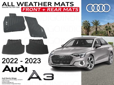 2022-2023 AUDI A3 GENUINE FACTORY OEM All-Weather Black Floor Mat Set - Image 1 of 4