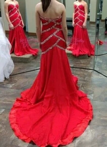 Rachel Allan Prima Damenkleid Größe 2 Abschlussball Abendkleid Festzug formeller Zug rot - Bild 1 von 9
