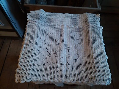 Linge ancien crochet ecru set ou napperon x 4 lot C - Photo 1/4