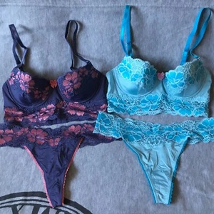 Adore Me Dessous BH Höschen Sets 30C Alandra Netta Contour Lila Blau 2 Stück - Bild 1 von 11